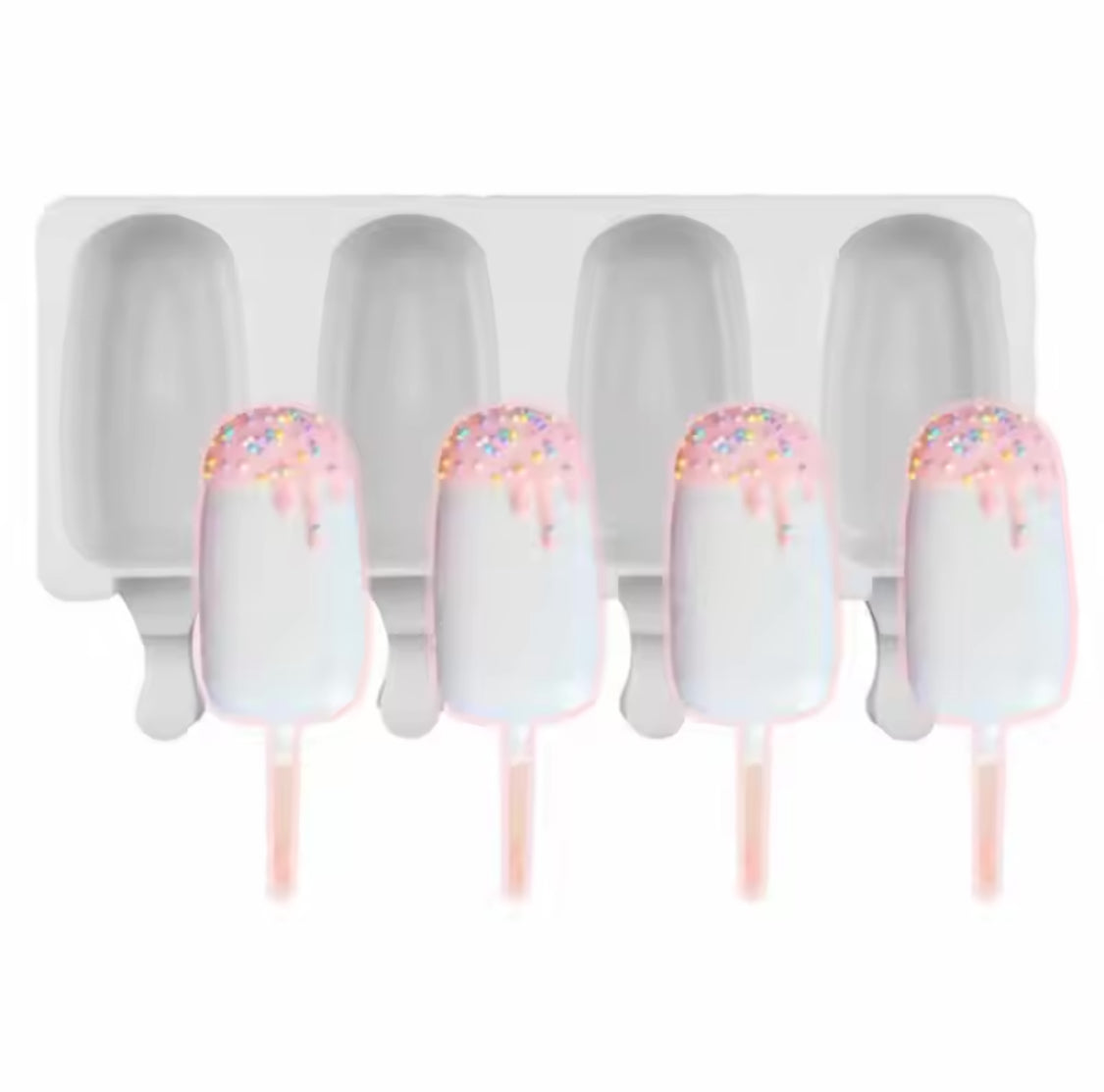 Silicone Ice Cream Mold, Reusable Popsicle Mold, Set Of 4 Ice Pop Maker, Ice Cream Mold Silicone Ice Cream Mold, Reusable Popsicle Mold, Set Of 4 Ice Pop Maker, Ice Cream Mold